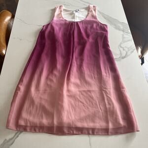 Venus Women's Pink Orchid Purple Ombre Chiffon Overlay Sleeveless Dress Size 8